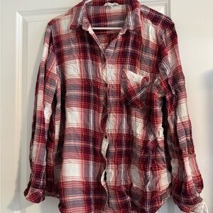 Beachlunchlounge Red and White Plaid Shirt